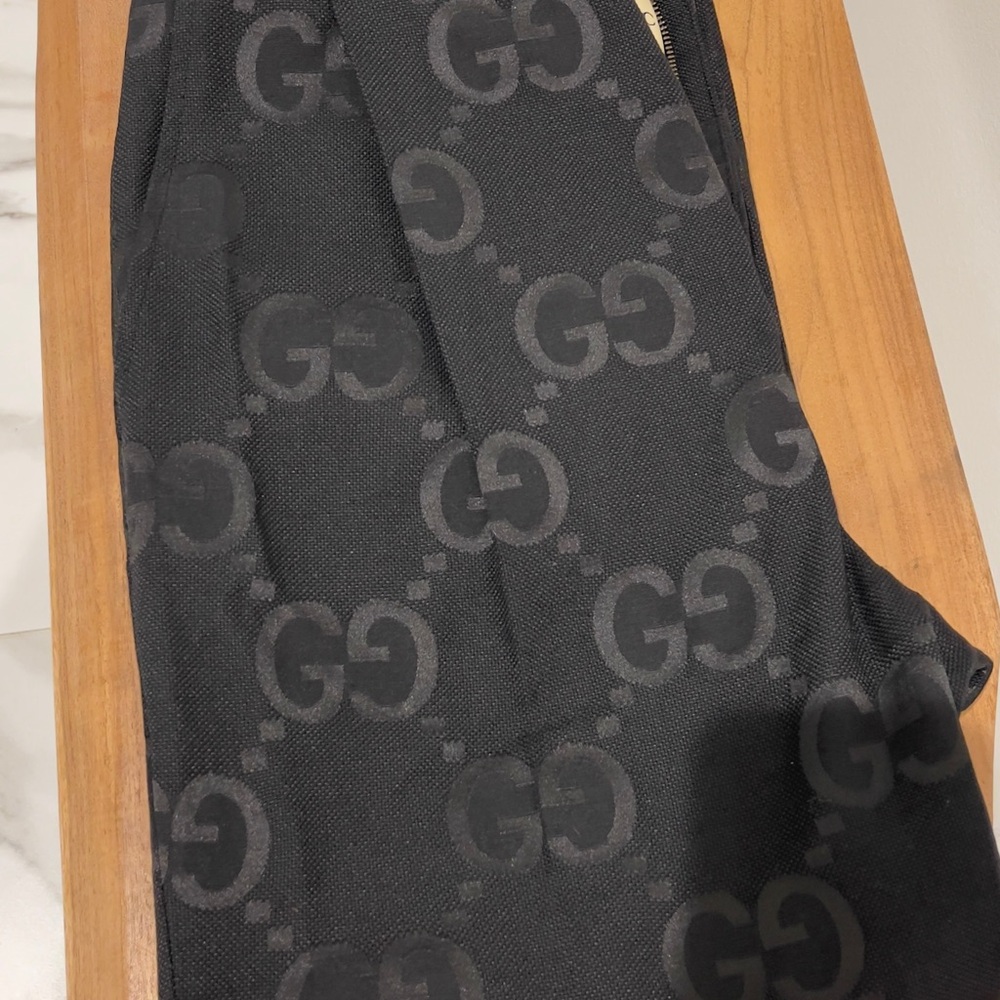Gucci Black Monogram Trousers